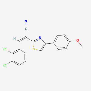molecular formula C19H12Cl2N2OS B2446702 (Z)-3-(2,3-dichlorophenyl)-2-(4-(4-methoxyphenyl)thiazol-2-yl)acrylonitrile CAS No. 476672-74-9