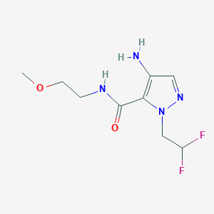 molecular formula C9H14F2N4O2 B2446704 4-Amino-1-(2,2-difluoroethyl)-N-(2-methoxyethyl)-1H-pyrazole-5-carboxamide CAS No. 2101199-30-6