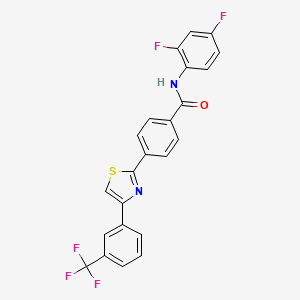 molecular formula C23H13F5N2OS B2446708 N-(2,4-二氟苯基)-4-[4-[3-(三氟甲基)苯基]-1,3-噻唑-2-基]苯甲酰胺 CAS No. 338397-01-6