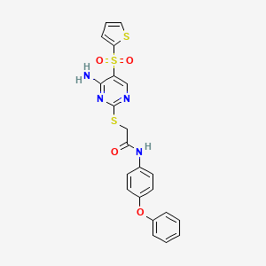 2-{[4-amino-5-(2-thienylsulfonyl)pyrimidin-2-yl]thio}-N-(4-phenoxyphenyl)acetamide