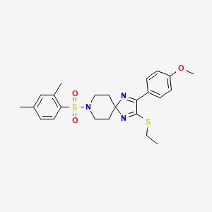 molecular formula C24H29N3O3S2 B2446713 8-(2,4-dimethylbenzenesulfonyl)-2-(ethylsulfanyl)-3-(4-methoxyphenyl)-1,4,8-triazaspiro[4.5]deca-1,3-diene CAS No. 894925-37-2