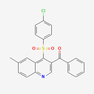 molecular formula C23H16ClNO3S B2446714 [4-(4-Chlorophenyl)sulfonyl-6-methylquinolin-3-yl]-phenylmethanone CAS No. 872199-69-4