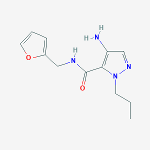 molecular formula C12H16N4O2 B2446717 4-Amino-N-(2-furylmethyl)-1-propyl-1H-pyrazole-5-carboxamide CAS No. 2101196-72-7