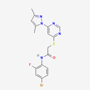 molecular formula C17H15BrFN5OS B2446719 N-(4-bromo-2-fluorophenyl)-2-((6-(3,5-dimethyl-1H-pyrazol-1-yl)pyrimidin-4-yl)thio)acetamide CAS No. 1251621-11-0
