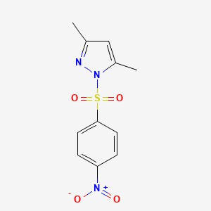 molecular formula C11H11N3O4S B2446724 3,5-Dimethyl-1-(4-nitrophenyl)sulfonylpyrazole CAS No. 13658-83-8