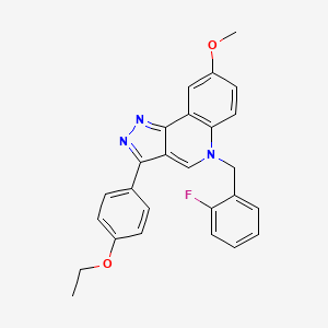 molecular formula C26H22FN3O2 B2446734 3-(4-ethoxyphenyl)-5-(2-fluorobenzyl)-8-methoxy-5H-pyrazolo[4,3-c]quinoline CAS No. 872198-31-7