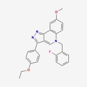 molecular formula C26H22FN3O2 B2446734 3-(4-ethoxyphenyl)-5-[(2-fluorophenyl)methyl]-8-methoxy-5H-pyrazolo[4,3-c]quinoline CAS No. 872198-31-7