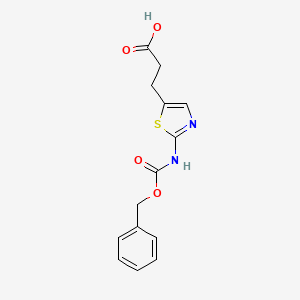 molecular formula C14H14N2O4S B2446750 3-[2-(Phenylmethoxycarbonylamino)-1,3-thiazol-5-yl]propanoic acid CAS No. 2152956-65-3