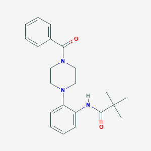 molecular formula C22H27N3O2 B244676 N-[2-(4-benzoylpiperazin-1-yl)phenyl]-2,2-dimethylpropanamide 