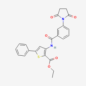 molecular formula C24H20N2O5S B2446762 Ethyl 3-(3-(2,5-dioxopyrrolidin-1-yl)benzamido)-5-phenylthiophene-2-carboxylate CAS No. 391867-84-8
