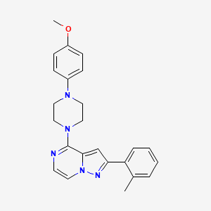 molecular formula C24H25N5O B2446765 4-[4-(4-Methoxyphenyl)piperazin-1-yl]-2-(2-methylphenyl)pyrazolo[1,5-a]pyrazine CAS No. 1326911-36-7