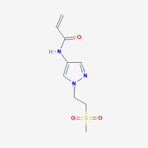 molecular formula C9H13N3O3S B2446769 N-[1-(2-Methylsulfonylethyl)pyrazol-4-yl]prop-2-enamide CAS No. 2361639-86-1