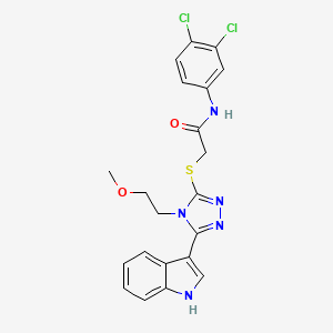 2-((5-(1H-indol-3-yl)-4-(2-methoxyethyl)-4H-1,2,4-triazol-3-yl)thio)-N-(3,4-dichlorophenyl)acetamide