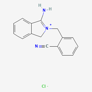 molecular formula C16H14ClN3 B2446776 3-amino-2-[(2-cyanophenyl)methyl]-1H-isoindol-2-ium chloride CAS No. 400880-08-2