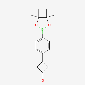 molecular formula C16H21BO3 B2446777 3-[4-(Tetramethyl-1,3,2-dioxaborolan-2-yl)phenyl]cyclobutan-1-one CAS No. 1609119-82-5