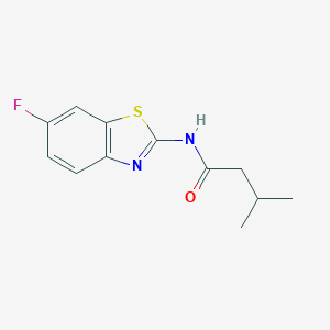 molecular formula C12H13FN2OS B244678 N-(6-fluoro-1,3-benzothiazol-2-yl)-3-methylbutanamide 