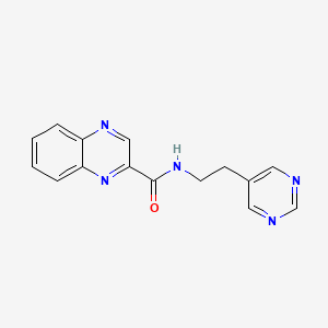 molecular formula C15H13N5O B2446780 N-(2-(pyrimidin-5-yl)ethyl)quinoxaline-2-carboxamide CAS No. 2034519-33-8