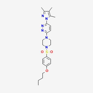 molecular formula C24H32N6O3S B2446784 3-(4-((4-butoxyphenyl)sulfonyl)piperazin-1-yl)-6-(3,4,5-trimethyl-1H-pyrazol-1-yl)pyridazine CAS No. 1013819-96-9