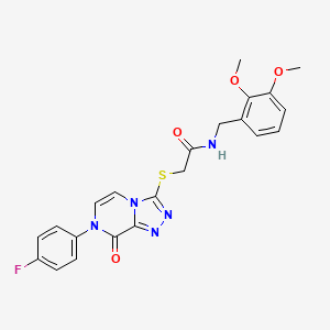 molecular formula C22H20FN5O4S B2446785 N-[(2,3-dimethoxyphenyl)methyl]-2-{[7-(4-fluorophenyl)-8-oxo-7H,8H-[1,2,4]triazolo[4,3-a]pyrazin-3-yl]sulfanyl}acetamide CAS No. 1223961-82-7