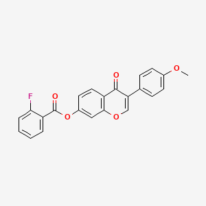 molecular formula C23H15FO5 B2446791 3-(4-甲氧基苯基)-4-氧代-4H-色烯-7-基 2-氟苯甲酸酯 CAS No. 844824-88-0