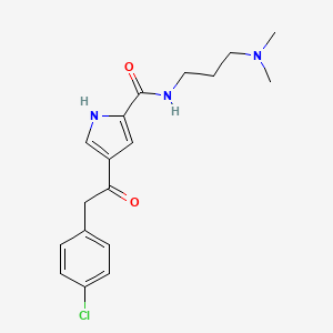 molecular formula C18H22ClN3O2 B2446798 4-[2-(4-chlorophenyl)acetyl]-N-[3-(dimethylamino)propyl]-1H-pyrrole-2-carboxamide CAS No. 478040-31-2