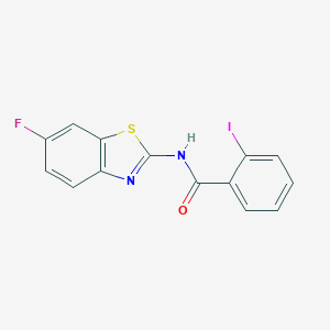 molecular formula C14H8FIN2OS B244680 N-(6-fluoro-1,3-benzothiazol-2-yl)-2-iodobenzamide 