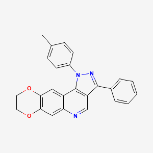 1-(4-methylphenyl)-3-phenyl-8,9-dihydro-1H-[1,4]dioxino[2,3-g]pyrazolo[4,3-c]quinoline