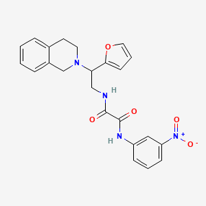 molecular formula C23H22N4O5 B2446813 N1-(2-(3,4-dihydroisoquinolin-2(1H)-yl)-2-(furan-2-yl)ethyl)-N2-(3-nitrophenyl)oxalamide CAS No. 898433-37-9