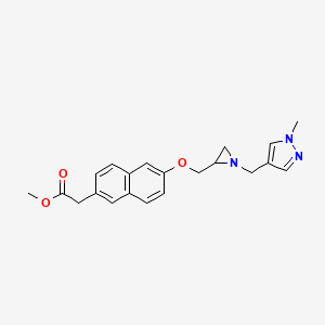 Methyl 2-[6-[[1-[(1-methylpyrazol-4-yl)methyl]aziridin-2-yl]methoxy]naphthalen-2-yl]acetate