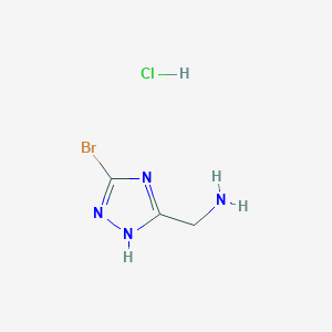 molecular formula C3H6BrClN4 B2446823 (5-Bromo-1H-1,2,4-triazol-3-yl)methanamine hydrochloride CAS No. 2567502-93-4