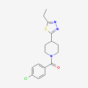 (4-Chlorophenyl)(4-(5-ethyl-1,3,4-thiadiazol-2-yl)piperidin-1-yl)methanone