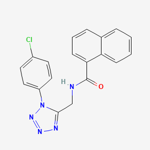 molecular formula C19H14ClN5O B2446828 N-((1-(4-chlorophenyl)-1H-tetrazol-5-yl)methyl)-1-naphthamide CAS No. 897615-35-9