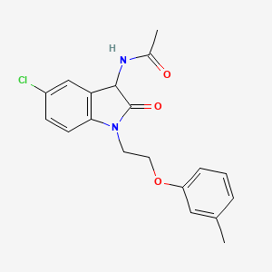 N-{5-chloro-1-[2-(3-methylphenoxy)ethyl]-2-oxoindolin-3-yl}acetamide