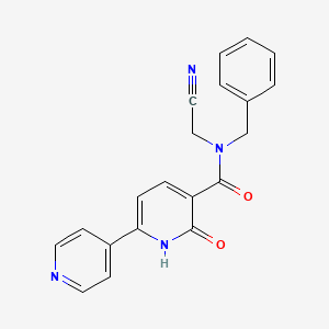 molecular formula C20H16N4O2 B2446832 N-benzyl-N-(cyanomethyl)-6-oxo-1,6-dihydro-[2,4'-bipyridine]-5-carboxamide CAS No. 1252514-33-2