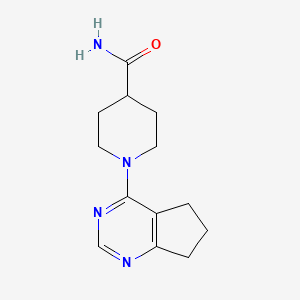 molecular formula C13H18N4O B2446833 1-(6,7-Dihydro-5H-cyclopenta[d]pyrimidin-4-yl)piperidine-4-carboxamide CAS No. 1340783-45-0