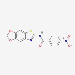 molecular formula C15H9N3O5S B2446835 N-([1,3]dioxolo[4,5-f][1,3]benzothiazol-6-yl)-4-nitrobenzamide CAS No. 892853-68-8