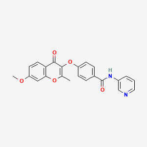 molecular formula C23H18N2O5 B2446836 4-((7-methoxy-2-methyl-4-oxo-4H-chromen-3-yl)oxy)-N-(pyridin-3-yl)benzamide CAS No. 951986-02-0
