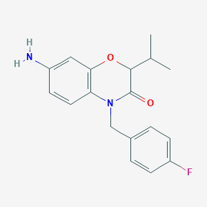 7-amino-4-[(4-fluorophenyl)methyl]-2-(propan-2-yl)-3,4-dihydro-2H-1,4-benzoxazin-3-one