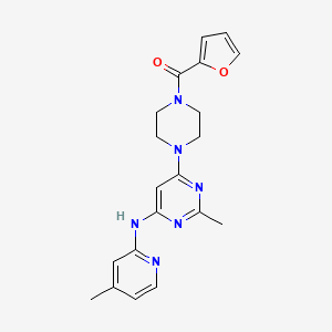 molecular formula C20H22N6O2 B2446840 Furan-2-yl(4-(2-methyl-6-((4-methylpyridin-2-yl)amino)pyrimidin-4-yl)piperazin-1-yl)methanone CAS No. 1428374-65-5