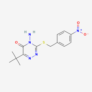 molecular formula C14H17N5O3S B2446842 4-Amino-6-tert-butyl-3-[(4-nitrophenyl)methylsulfanyl]-1,2,4-triazin-5-one CAS No. 897830-82-9
