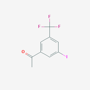 molecular formula C9H6F3IO B2446851 1-[3-碘-5-(三氟甲基)苯基]乙酮 CAS No. 1393557-53-3