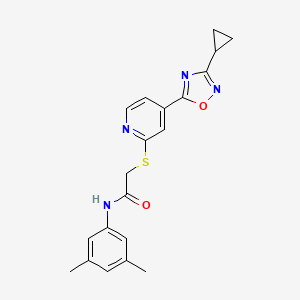 molecular formula C20H20N4O2S B2446852 2-((4-(3-cyclopropyl-1,2,4-oxadiazol-5-yl)pyridin-2-yl)thio)-N-(3,5-dimethylphenyl)acetamide CAS No. 1251695-18-7