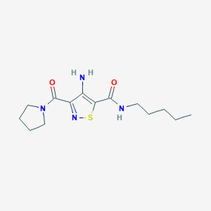 4-amino-N-pentyl-3-(pyrrolidine-1-carbonyl)isothiazole-5-carboxamide
