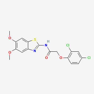 molecular formula C17H14Cl2N2O4S B2446856 2-(2,4-dichlorophenoxy)-N-(5,6-dimethoxy-1,3-benzothiazol-2-yl)acetamide CAS No. 895438-96-7