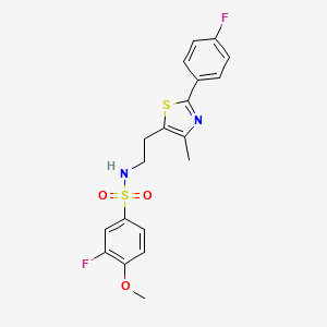 molecular formula C19H18F2N2O3S2 B2446866 3-氟-N-(2-(2-(4-氟苯基)-4-甲基噻唑-5-基)乙基)-4-甲氧基苯磺酰胺 CAS No. 894004-83-2