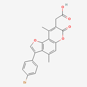 [3-(4-bromophenyl)-4,9-dimethyl-7-oxo-7H-furo[2,3-f]chromen-8-yl]acetic acid