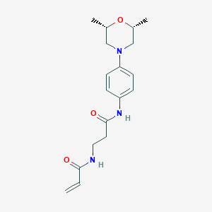 N-[4-[(2R,6S)-2,6-Dimethylmorpholin-4-yl]phenyl]-3-(prop-2-enoylamino)propanamide