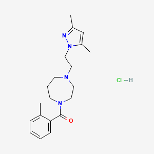 (4-(2-(3,5-dimethyl-1H-pyrazol-1-yl)ethyl)-1,4-diazepan-1-yl)(o-tolyl)methanone hydrochloride