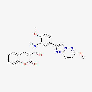 N-(2-methoxy-5-(6-methoxyimidazo[1,2-b]pyridazin-2-yl)phenyl)-2-oxo-2H-chromene-3-carboxamide