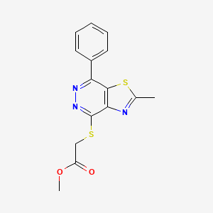 Methyl 2-((2-methyl-7-phenylthiazolo[4,5-d]pyridazin-4-yl)thio)acetate